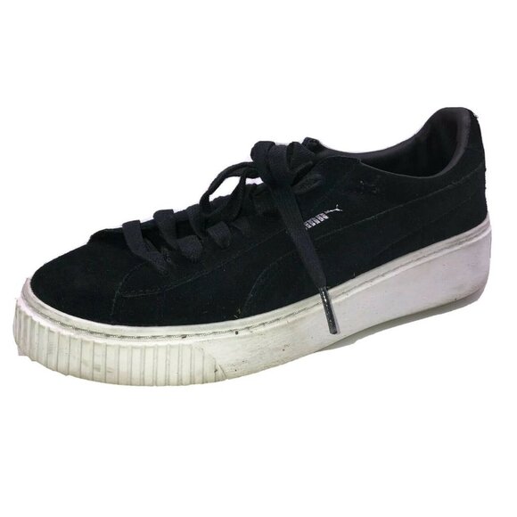 Puma Womens US 8 EU 38.5 Black Suede Platform Sneakers - Picture 1 of 9